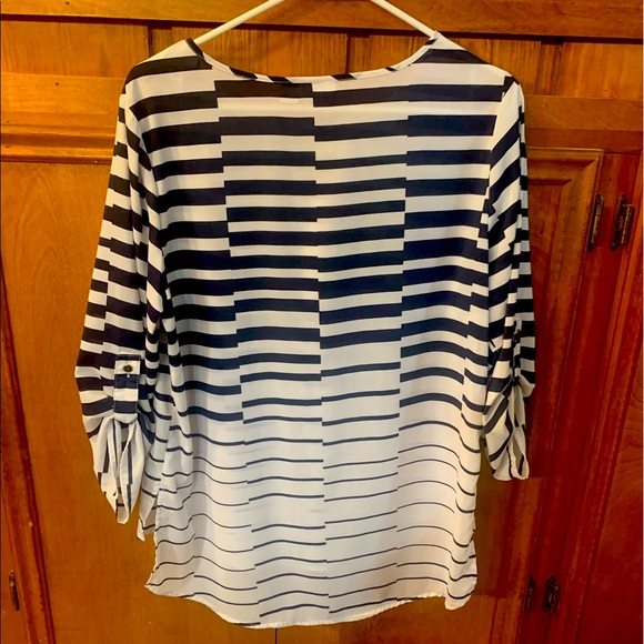 Medium Blouse - Navy and White Striped - Picture 3 of 6
